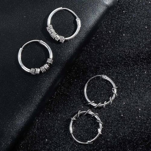 1 Pair Vintage Round Earrings Women Girl Simple Round Circle Small Ear Stud Earring Punk Hip-hop Earrings Jewelry