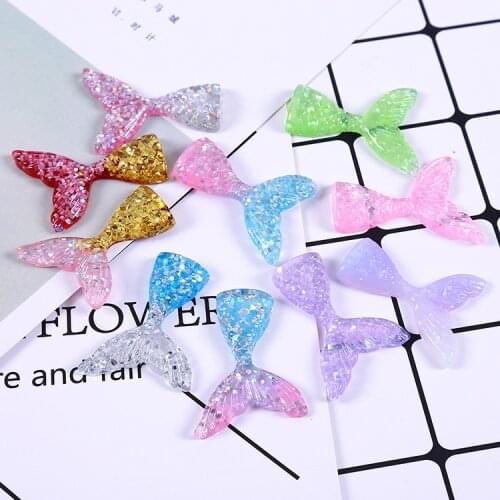 100pcs/lot Cute mermaid cartoon flatback DIY hair bow accessories shower decoration Center Crafts