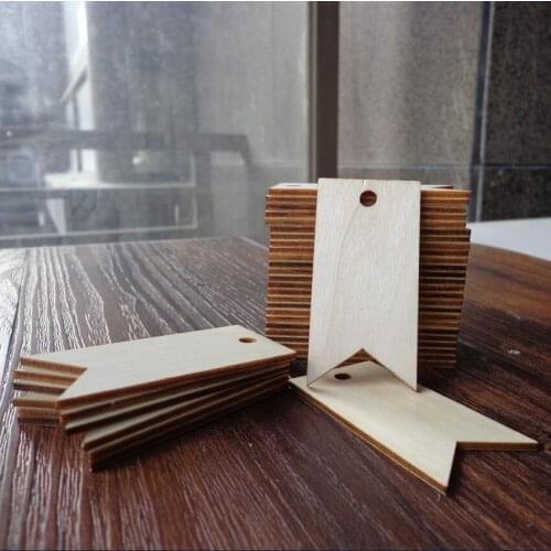50pcs 6.4x3.2cm Natural Wooden Gift Tags Label Dovetail Shapes Wood Tags Blank Wooden Hanging Tags Labels Party DIY Crafts Decor