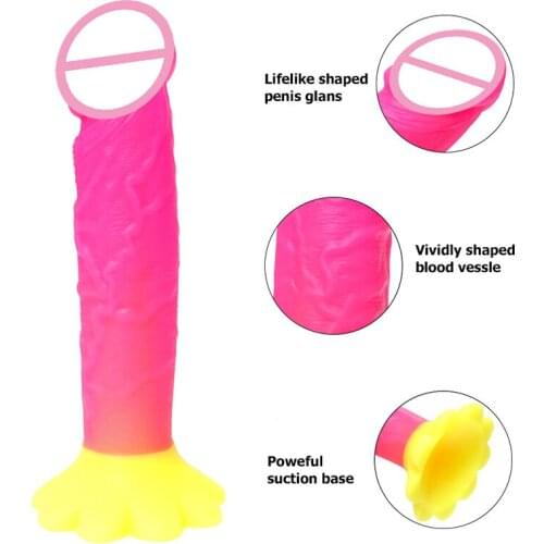 New Arrival Colorful Lovely Artificial Dildo Silicone Imitation Realistic Penis Small Anal Plug Sex Toys For Women Masturbation