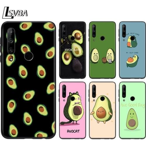Black Cover Cute Cartoon Avocado Food For Huawei Honor 9C 9N 9S 9A 9X 10 10X 10i 20 20E 20S 30S 30i Pro Lite Phone Case