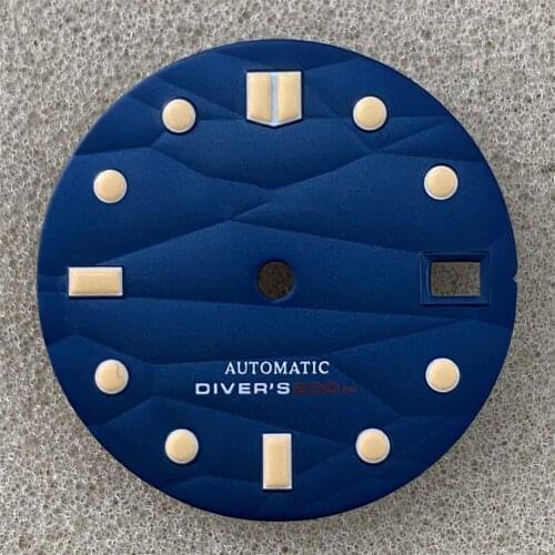 28.5MM Watch Dial for SKX007 Movement Replacement Green Luminous Modified Dial for NH35/4R36 Watch Movement