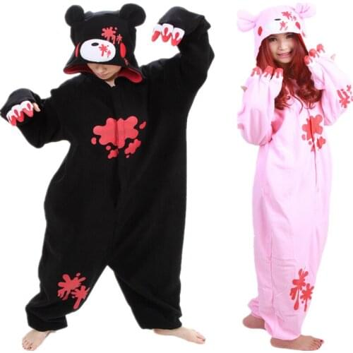Cheap DHL Pajama Black Pink Gloomy Bear Warm Fleece Japan Anime Fashion Onesie Pyjama Animal Suit Cartoon Cosplay Adult Garment