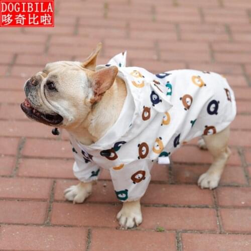 French bulldog raincoat puppies waterproof bear clothes dog spring and autumn thin section summer small dog puppy umbrella