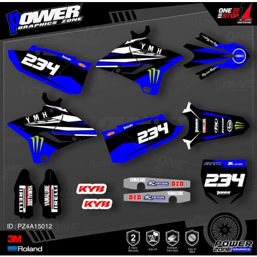 PowerZone Custom Team Graphics Backgrounds Decals 3M Stickers Kit For YAMAHA 2015 2016 2017 2018 2019 YZ125-250 012