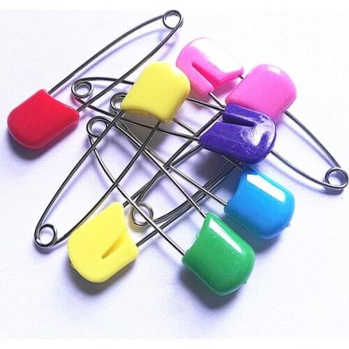 30pcs classic safety pins for daily using items or garnet wearing accessories candy colors mix 54mm length