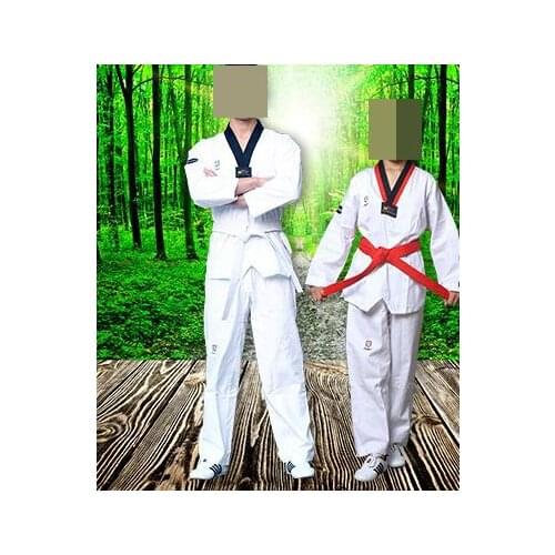 Full cotton long-sleeve unisex kids&adult taekwondo clothing sets Tae kwon do uniforms TKD martial arts suits clothes