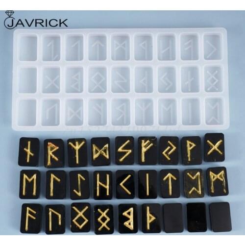 Crystal Epoxy Resin Mold Energy Symbol Runes Letter Word Model Mirror DIY Mould