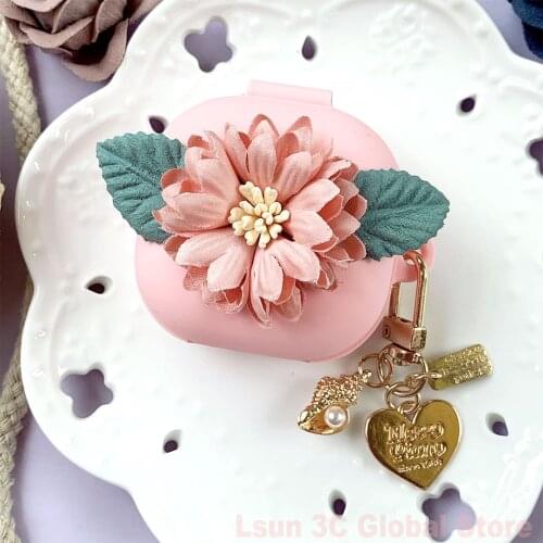 Cute Korean Luxury Silicone Case for Samsung Galaxy Buds Live 2020 Case Bluetooth Earphone Shockproof Cover Pearl Pendant Decor