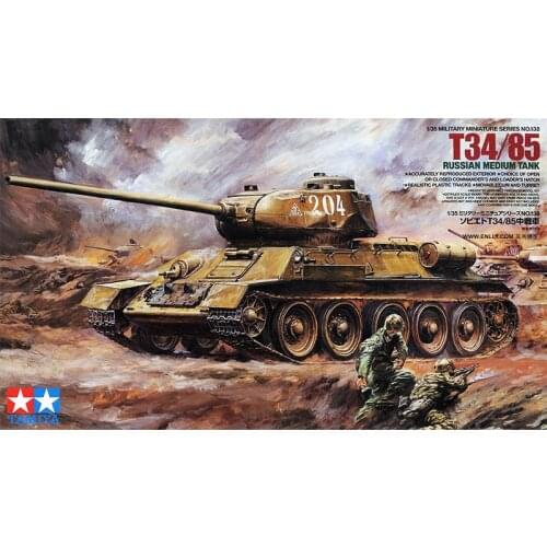 1/35 Tamiya Assembled Model Soviet T Tank Series T34/85 T72 M1 T34/76 T-55A Collection Plastic Building Painting Model Toys