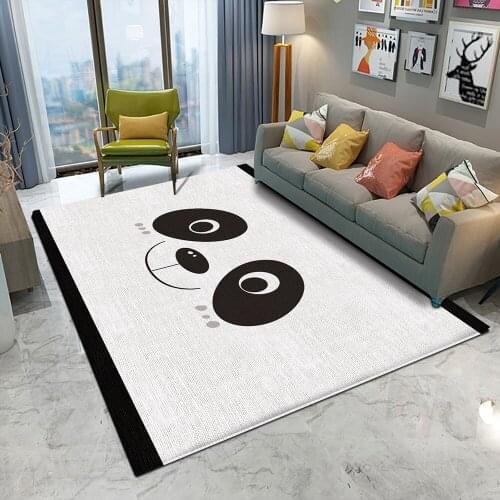 Fashion Cute Panda Pattern Children Carpet Non-Slip Children Safety Flannel Carpet Baby Hand Print Carpet Baby Play Mat