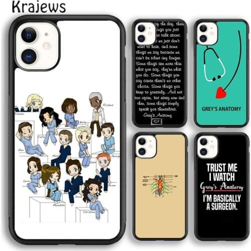 Krajews American TV Greys Anatomy Soft Phone Case Cover For iPhone 5s 6s 7 8 plus X XR XS 11 12 pro max Samsung Galaxy S8 S9 S10