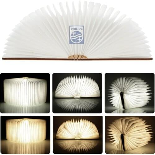 Free shipping Wood Turning books Nightlight USB rechargeable LED folding lamp book creative fashion gift table lamp