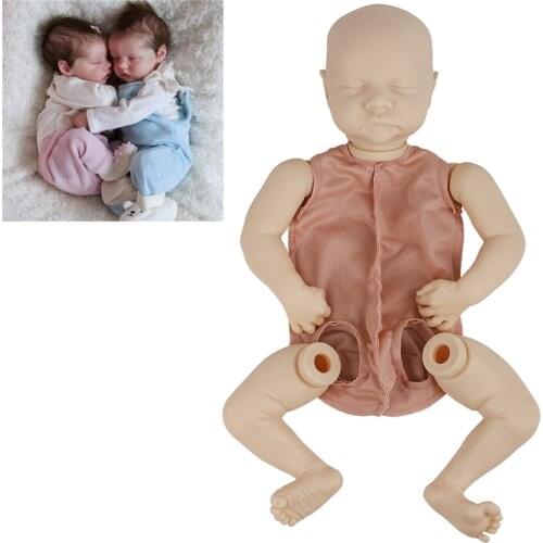 Reborn Doll 51CM 20 Inch Realistic Newborn Fabric Body Bebe Doll Unpainted Unfinished Doll Parts DIY Blank Doll Kit