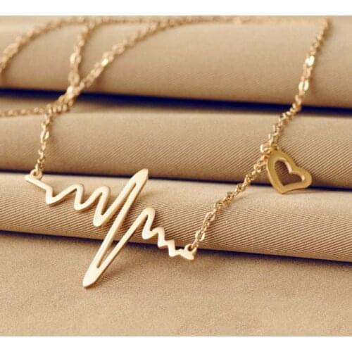 New Fashion Gold Pendant Necklace Stainless Steel Personality English Letter Pendant Jewelry Charm Women clavicle chain necklace