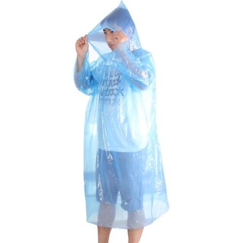 Disposable Adult Emergency Waterproof Rain Coat Poncho Hiking Camping Hood wholesale