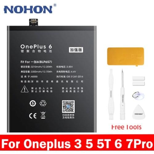 Original New NOHON BLP613 BLP657 BLP637 BLP699 Battery For OnePlus 3 5 5T 6 7 Pro 7pro high capacity Phone Replacement Bateria