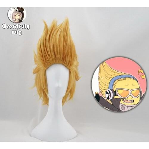My Hero Academia Mirio Toogata Golden Blonde Wig Cosplay Boku no Academia Halloween Costume Synthetic Hair Wigs + Wig Cap