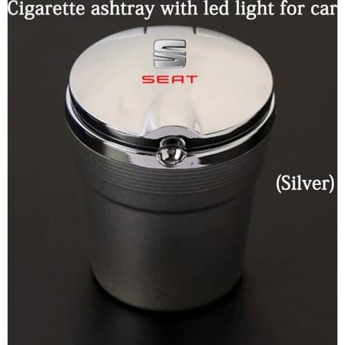 Suitable accessories car ashtray with blue LED Night Light, a variety of metal style logo
