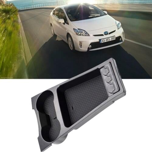Armrest Storage Box for Toyota Prius 30 XW30 2010 2011 2012 2013 2014 2015 Non-slip Rubber Container Auto Tidying Accessories