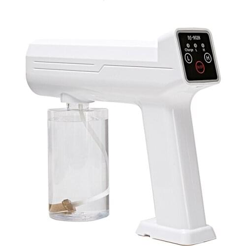 Portable cordless nano mist sprayer gun electric atomizer spray machine Blue ray disinfecting wireless nano spray gun