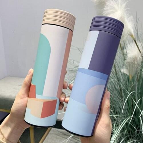 Portable Creative Coffe Thermos Cup Travel Girls Cute Kids School Tea Mug Vacuum Flask Stainless Steel Tazas Drinkware DF50BW