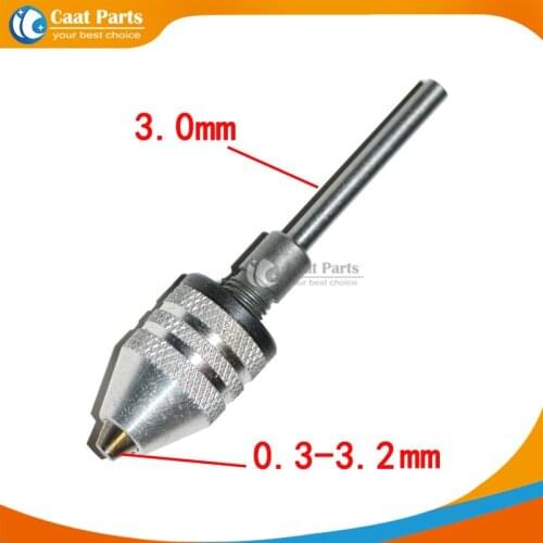 0.3-3.2mm Mini Drill Chuck Adapter Converter 3.0mm Connecting Shaft Electric Grinding Engraving Machine Conversion Drill Chuck