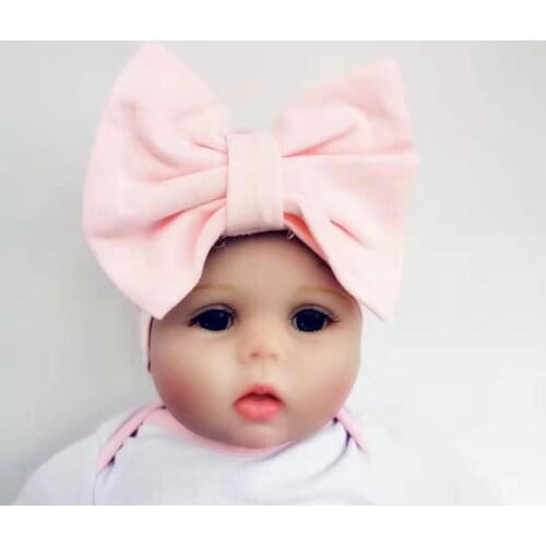 Newborn photography props baby girl turban for newborn with big bow tie Butterfly Knot Melamed new born beanie