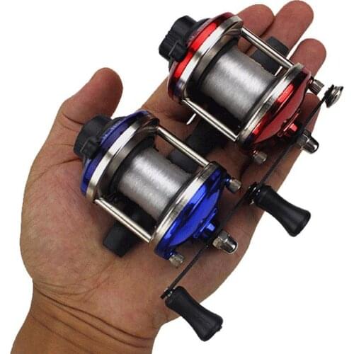 Fishing Reel Mini Metal Bait Casting Spinning for Boat Ice Fishing Reel Fish Water Wheel Baitcast 100m Roller Reel Fishing Line