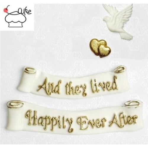 Aouke chocolate Silicone Happy Birthday Cake Mould Decoration Mousse Mould Love English Letter Epoxy Mould