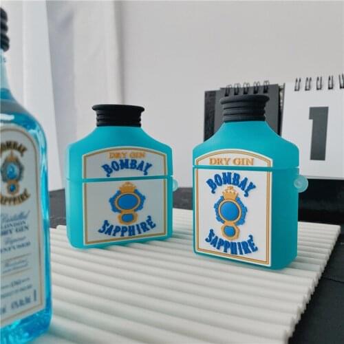 3D Geneva Wine Bottle Cartoon Headphone Earphone Silicone Case for Apple Airpods Pro 1 2 Pro Wireless Headset Cover Box