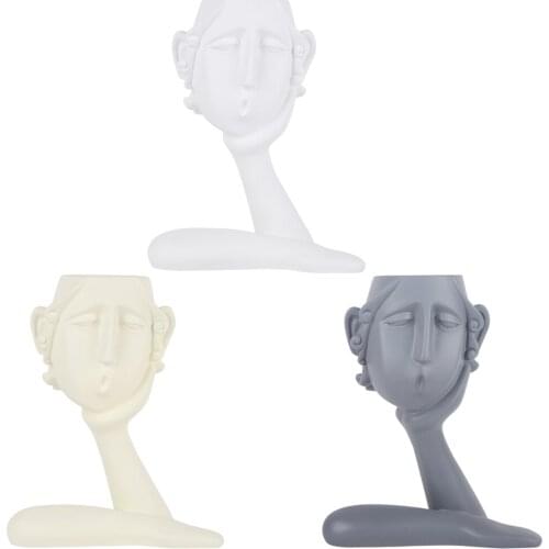 Nordic Human Planter Vase Flower Pot Character Portrait Sculptures Resin Succulents Plant Pot Desktop Ornament