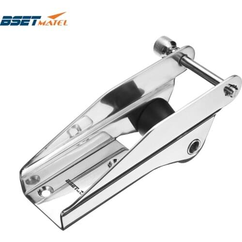 Stainless Steel 316 Heavy Bow Anchor Roller Fixed Anchor Fairlead Marine Boat Docking Nylon Roller Spring Loaded Pin Prevent
