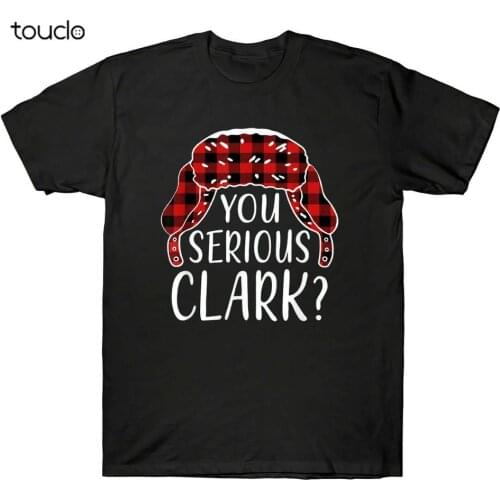You Serious Clark Christmas Vacation Movie Plaid Red Funny Mens T-Shirt Gift