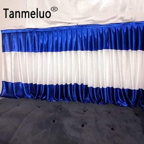 Ice silk banquet table skirts tablecloth table cover wedding stage table skirting decoration 2 colors cake table skirts