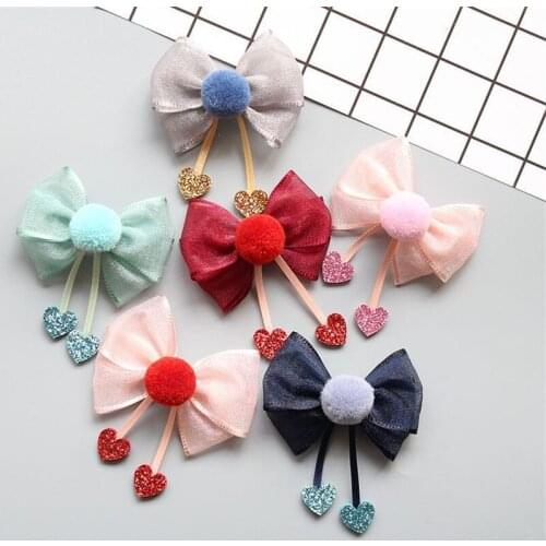 10pcs/lot Glitter Bowknot Heart Kids Hair Clips Children Hairgrips Headwear Fashion Sweet Princess Hair Accessories Girl Hairpin
