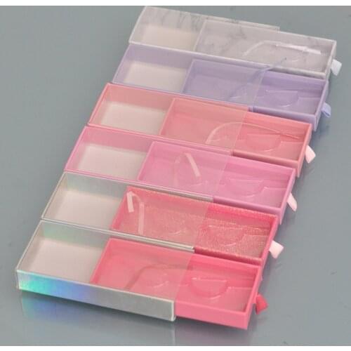 10pcs/lot Wholesale Eyelash Packaging Box Lash Boxes custom logo faux cils Mink Lashes Drawer Package Case With Tray Bulk Vendor