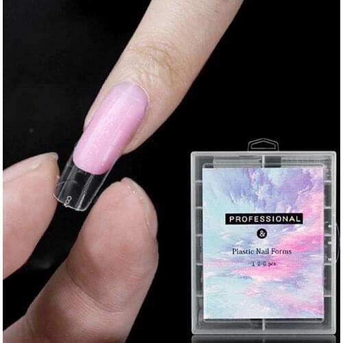 120Pcs/Set Manicure Nail Extension Tip Graduated Nail Extending Transparent Quick Building Nail Mold Tips Nail Art