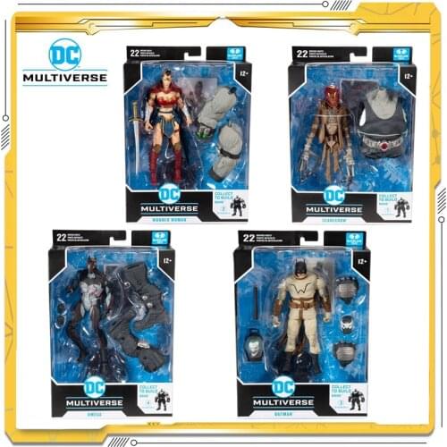 4Pcs/Set Mcfarlane DC Last Knight on Earth Bane Scarecrow Batman Wonder Woman Model Toy Action Figures Toys For Children
