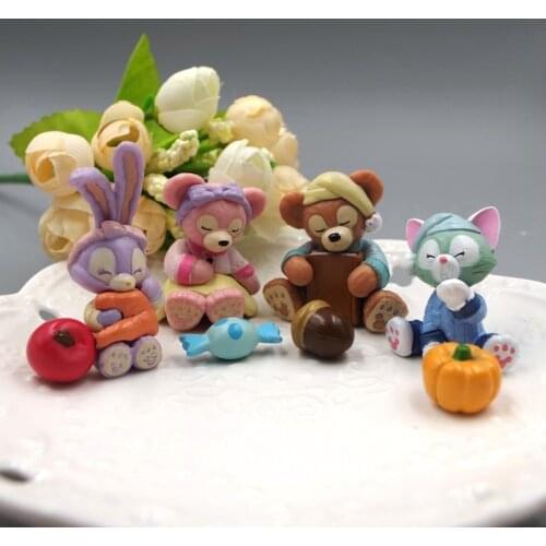 4PCS/lot 4-6cm Disney sleep Duffy Stella star Dalu rabbit Tony painter cat doll patch material patch material cake decorative