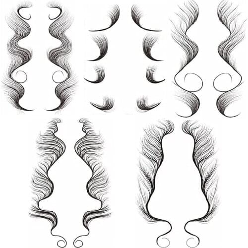 5pcs Styles Baby Hair Tattoo Stickers Temporary Tattoo Baby Hair Edge Tattoo Edges Curly Hair DIY Hairstyling Hair Stickers Set