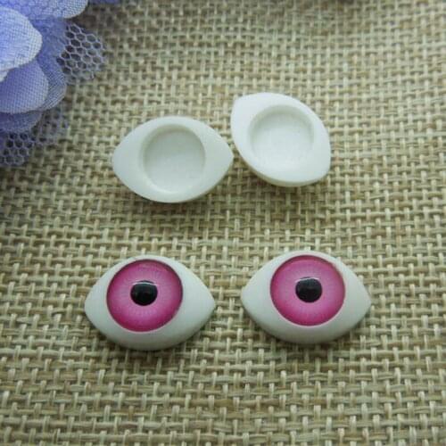 50Pcs(25pairs) Half Plastic Doll Eyes Pink color BJD EYES, Oval Doll Dollfie Eyes Eyeballs Wholesale 16*11mm AL181