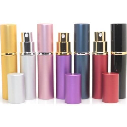 50PCS 5ml Empty Refillable Portable Mini Perfume Bottle Atomizer Spray Traveler Aluminum Empty Parfum Bottle