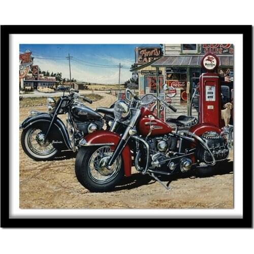 Diamond Painting Motorcycle Resin Rhinestone Diamond Embroidery Painting Full Drill Home Decor