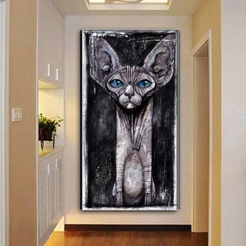 Diamond Painting black white art Sphynx Cat Diamond Embroidery Full Display Diamond Mosaic Cross Stitch Kit Animals Bead Needle