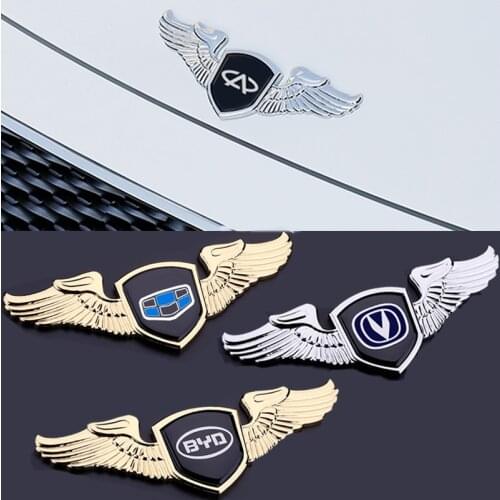 Car Emblem For Chery A3 Tiaggio Changan CS35 CS75 Eado BYD F3 F0 Geely Great Wall Hover Dongfeng Front Hood Cover Wing Sticker