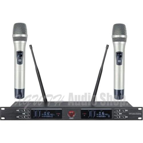 Wireless Microphone System UHF 2 Cardioid Lavalier Lapel Cordless Microphone Handheld Conference Gooseneck Mic With Receiver