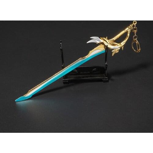 22CM Zinc Alloy Keychain for Men Wolfs End Pride of The Sky and The Staff of Protecting Momo Keyring Trendy Cartoon Keychain