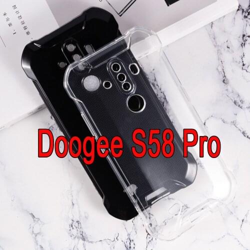 Case For Doogee S58 Pro Cover Funda Silicone Back Soft TPU Transparent Pudding White For Doogee S58Pro Case