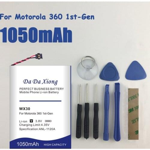 DaDaXiong Original 1050mAh WX30 SNN5951A Replacement Battery For Motorola Moto 360 1st-Gen 2014 Smart Watch Batteries